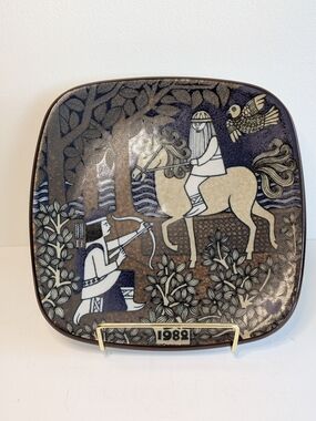 Vintage 1982 Arabia Finland Kalevala Annual Plate Joukahainen Shoots The Horse